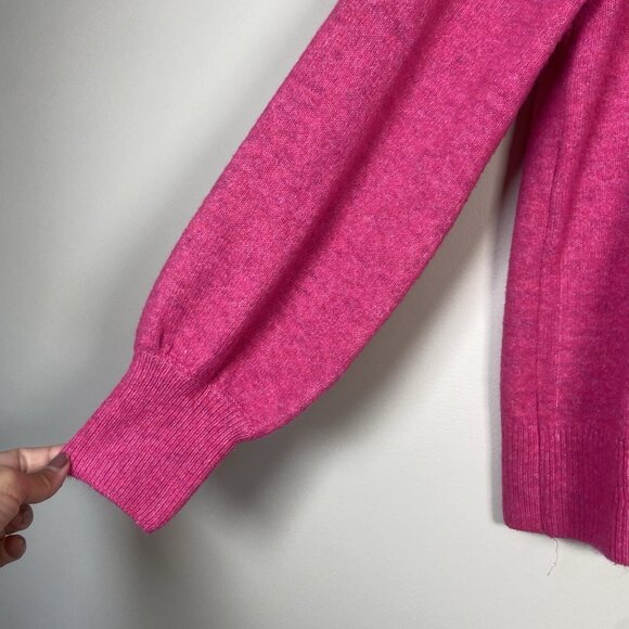 CeCe Women’s Size Large Bright Pink Long Sleeve Pearl Embellished Sweater Barbie - Picture 5 of 10